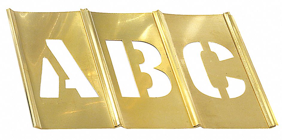 Stencil Set, Letters, Brass