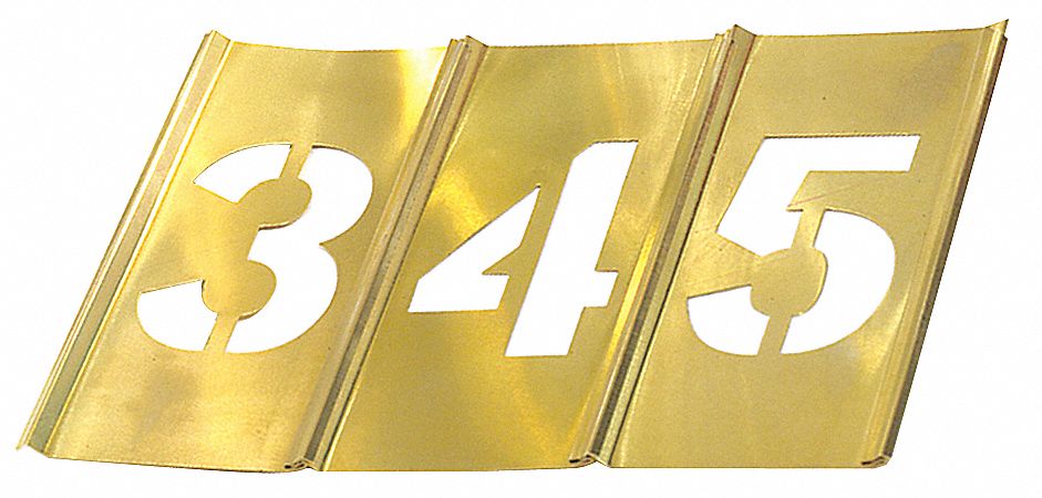 Stencil Set, Numbers, Brass