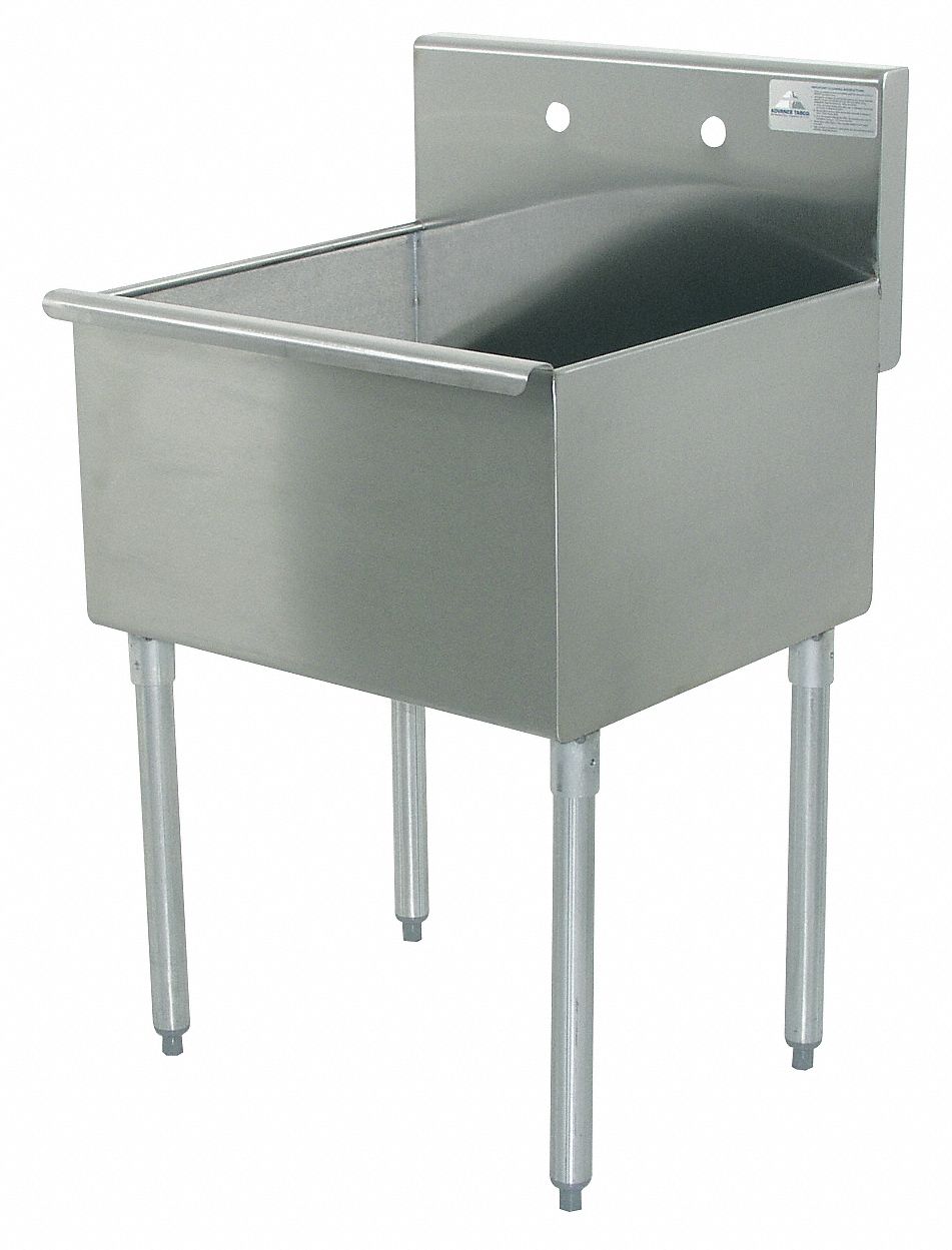 Utility  Sink, 16ga, Single, SS, Floor Mount