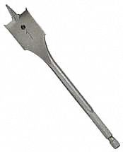 Spade Bit, 3/8 In, 1/4 Hex, OAL 6 In