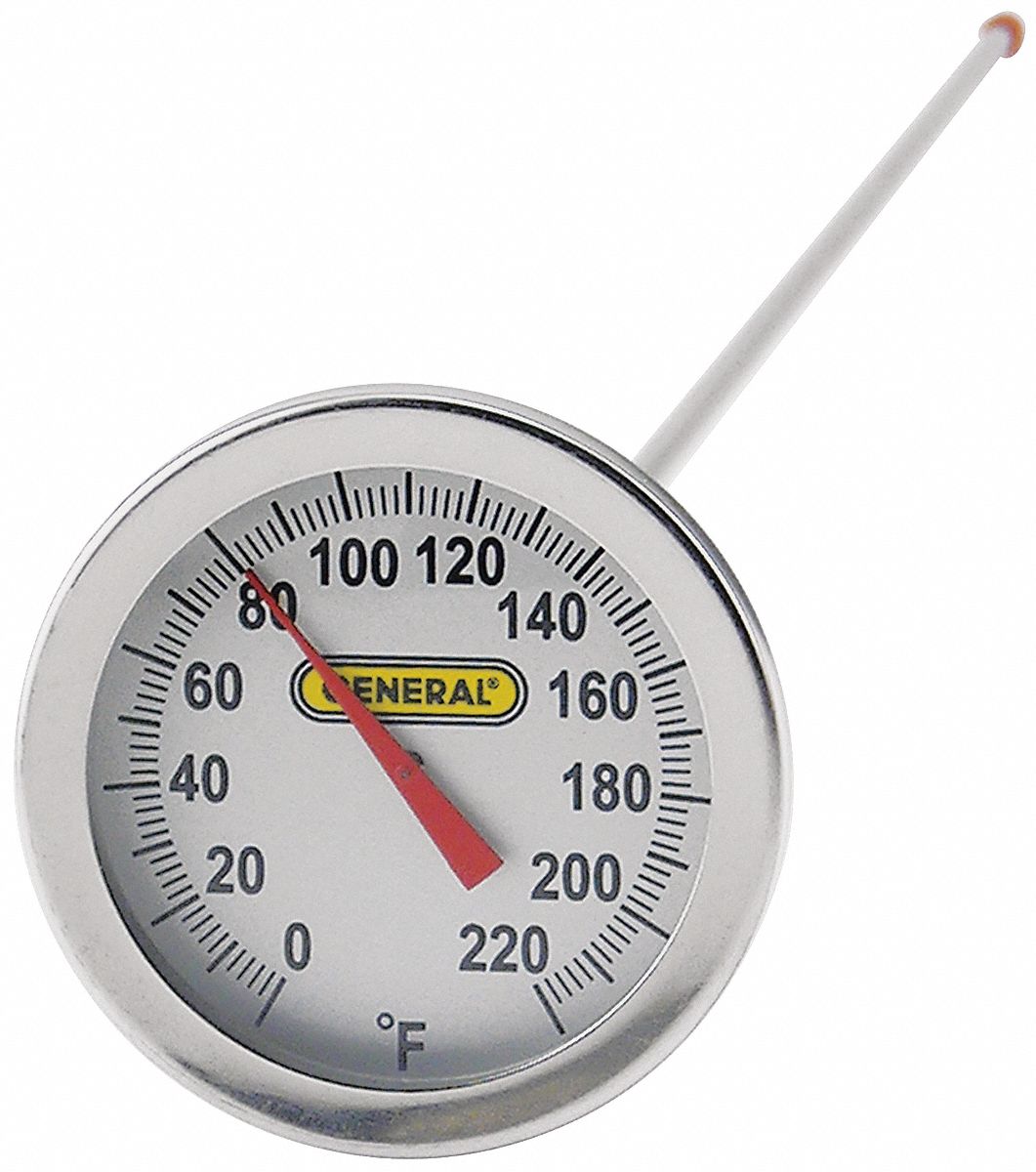 Bimetal Thermom, 2 In Dial, 0 to 220F