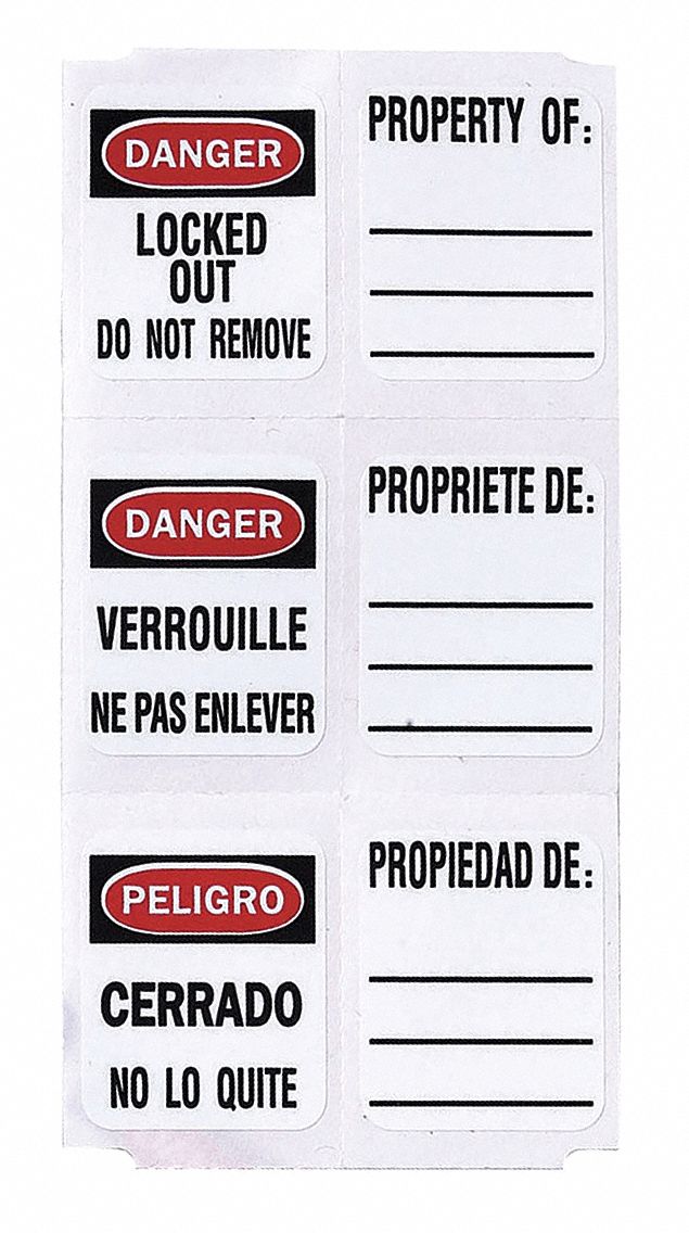 Write On Padlock Label, PK 49