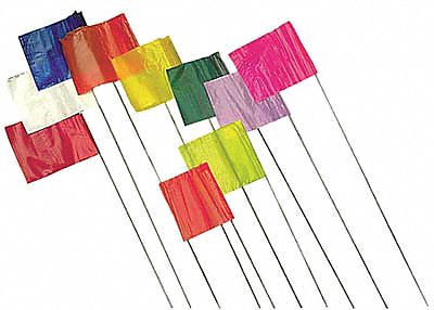 Marking Flag, Green, Blank, PVC, PK50