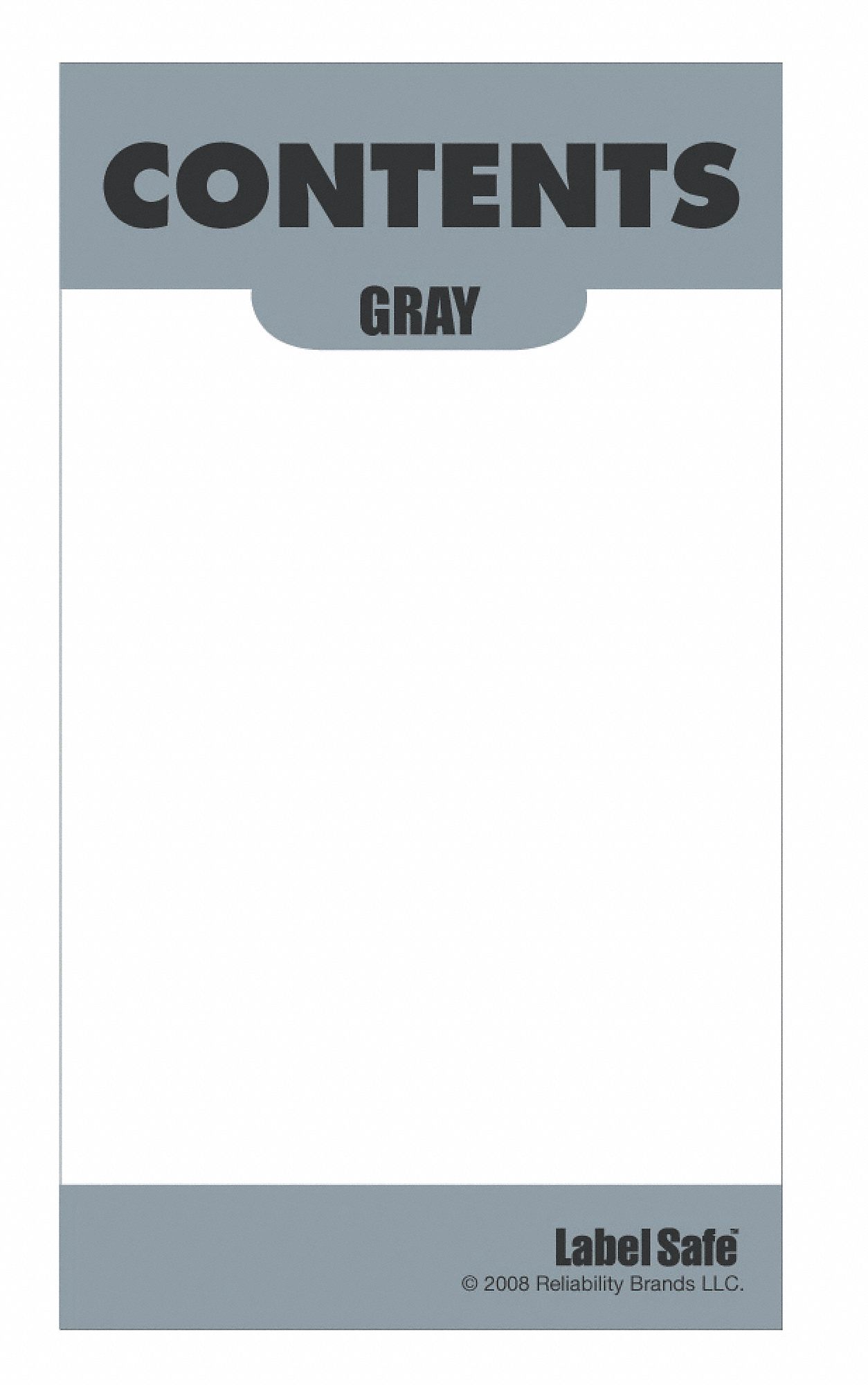 Content Label, 2 In. W, 3-1/2 In. H