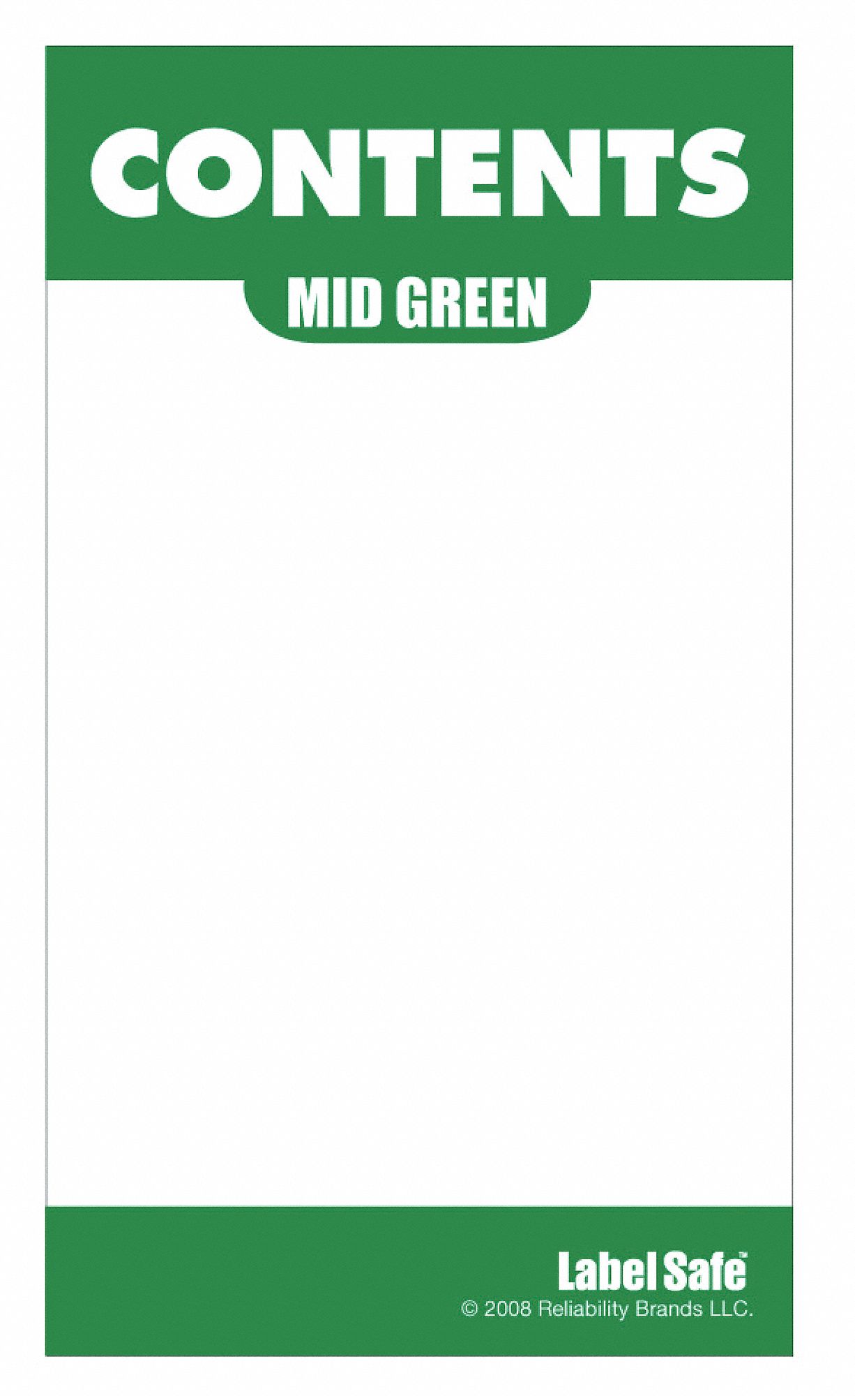 Content Label, 2 In. W, 3-1/2 In. H