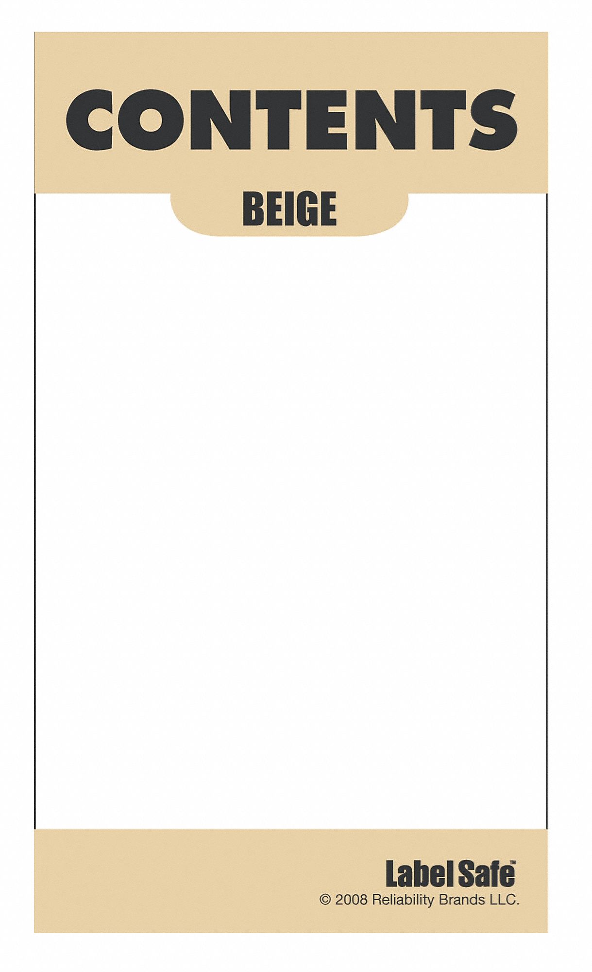 Content Label, 3-1/2 In. H, 2 In. W