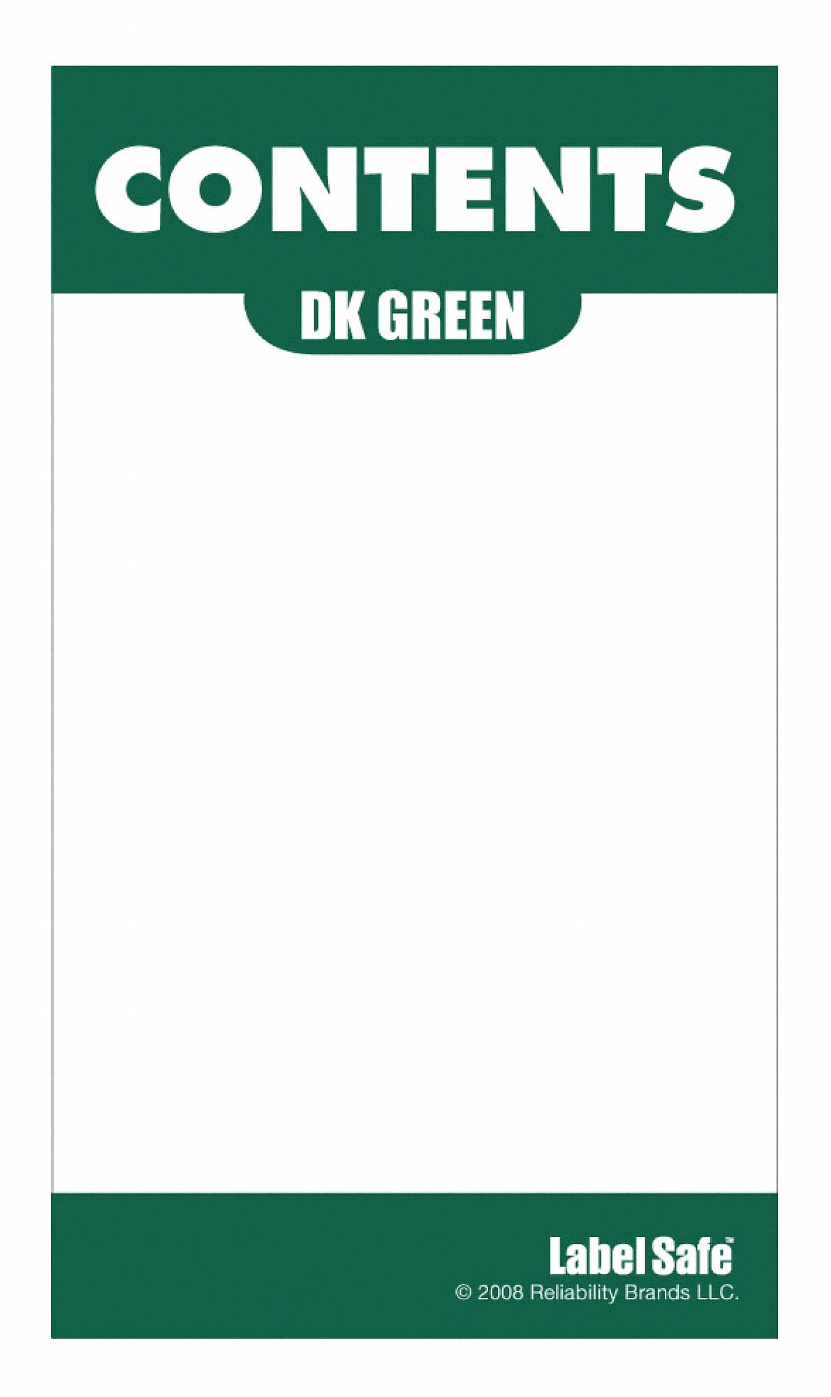 Content Label, 3-1/2 In. H, 2 In. W