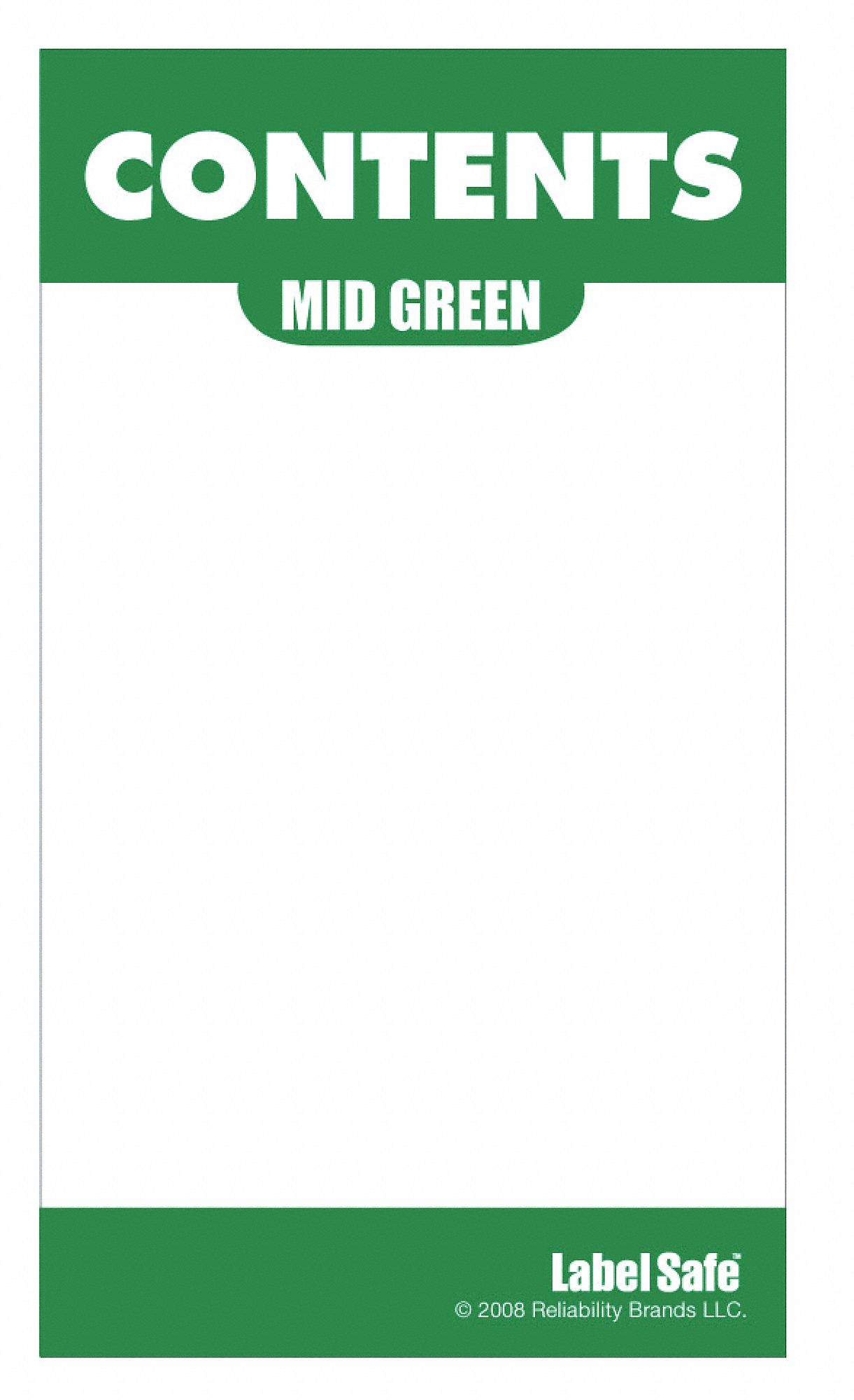 Content Label, 3-1/2 In. H, 2 In. W