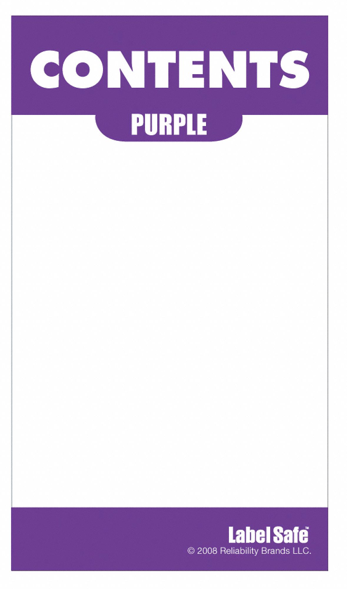 Content Label, 3-1/2 In. H, 2 In. W