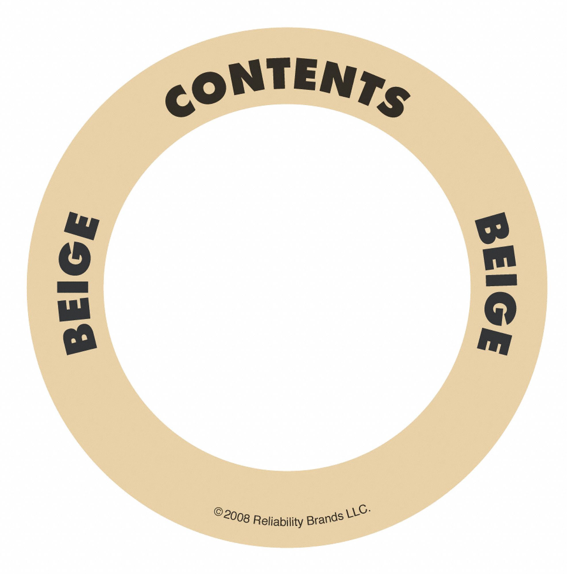 Content Label, 2 In. W, Beige