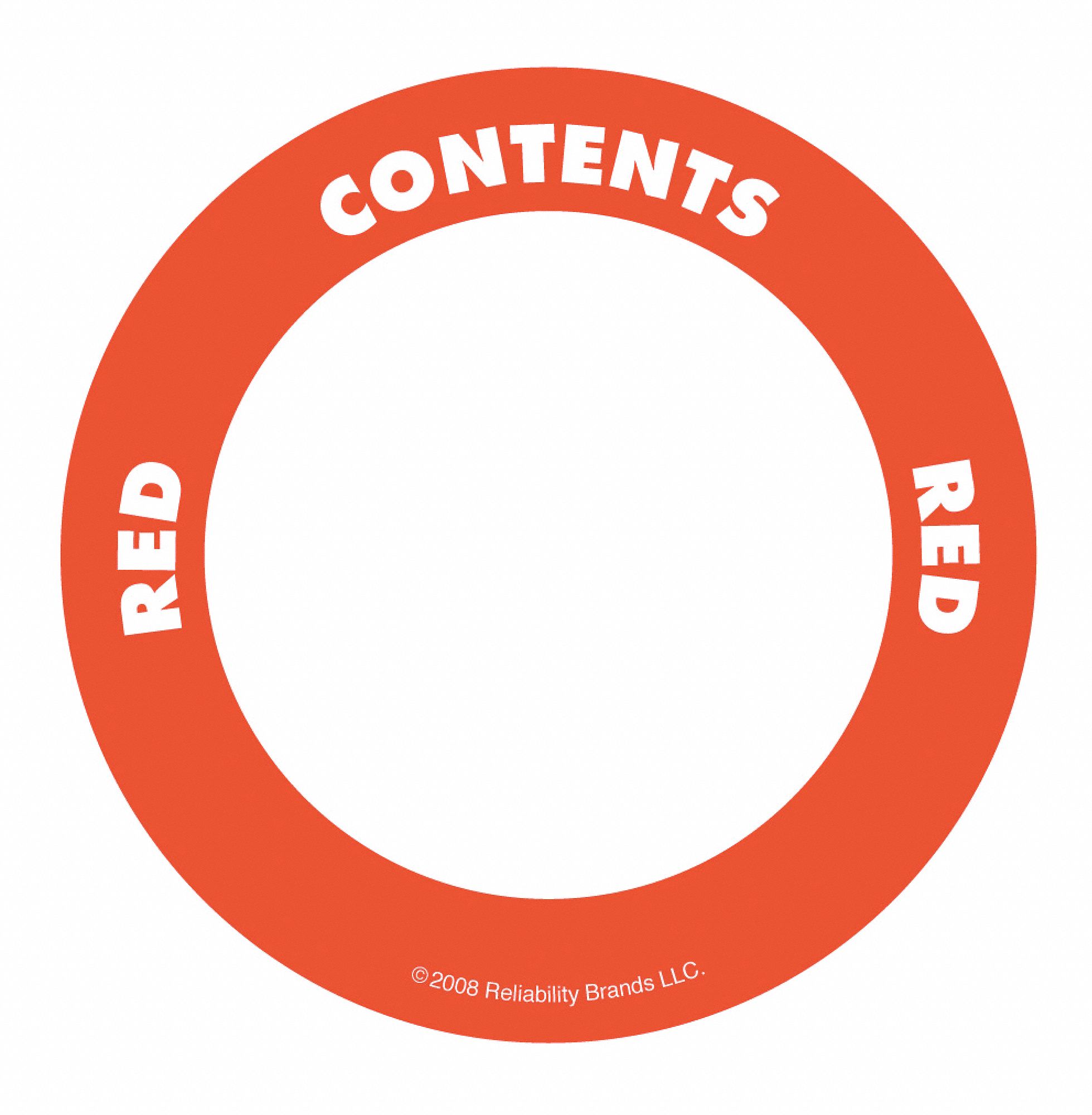 Content Label, 2 In. W, Red
