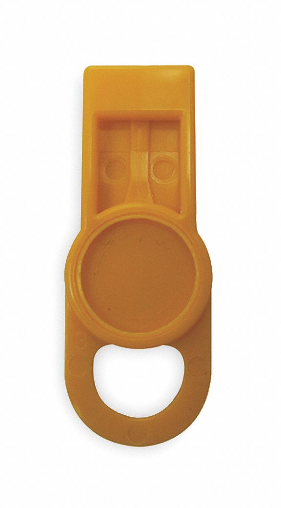 ID Washer Tab Label, Circle, Yellow, Pk 6