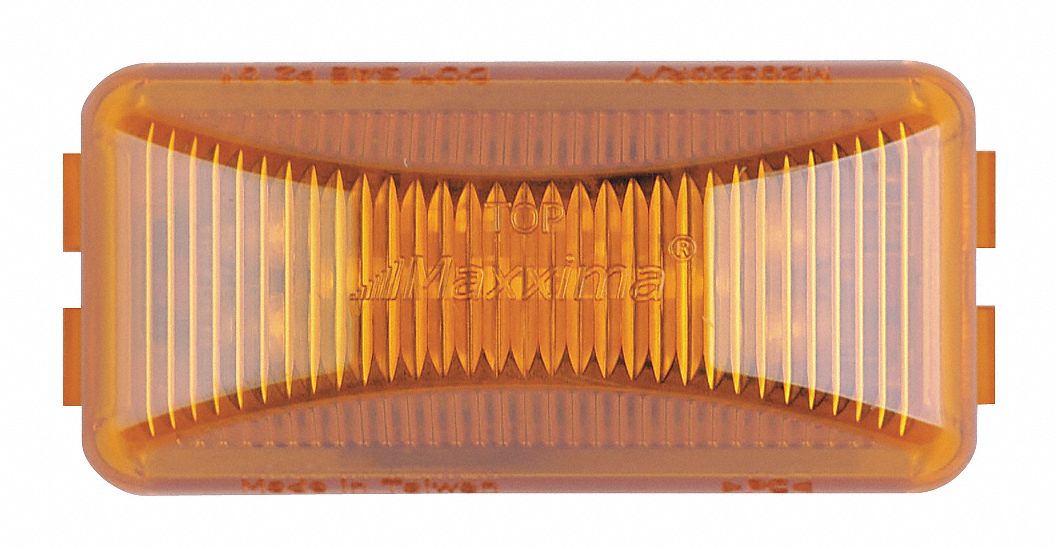 Clearance Light, LED, Amber, Rect, 2-1/2 L