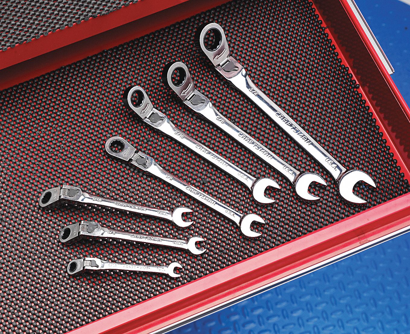 Reversible Wrench Set, Metric, 72 pt., 8 PC