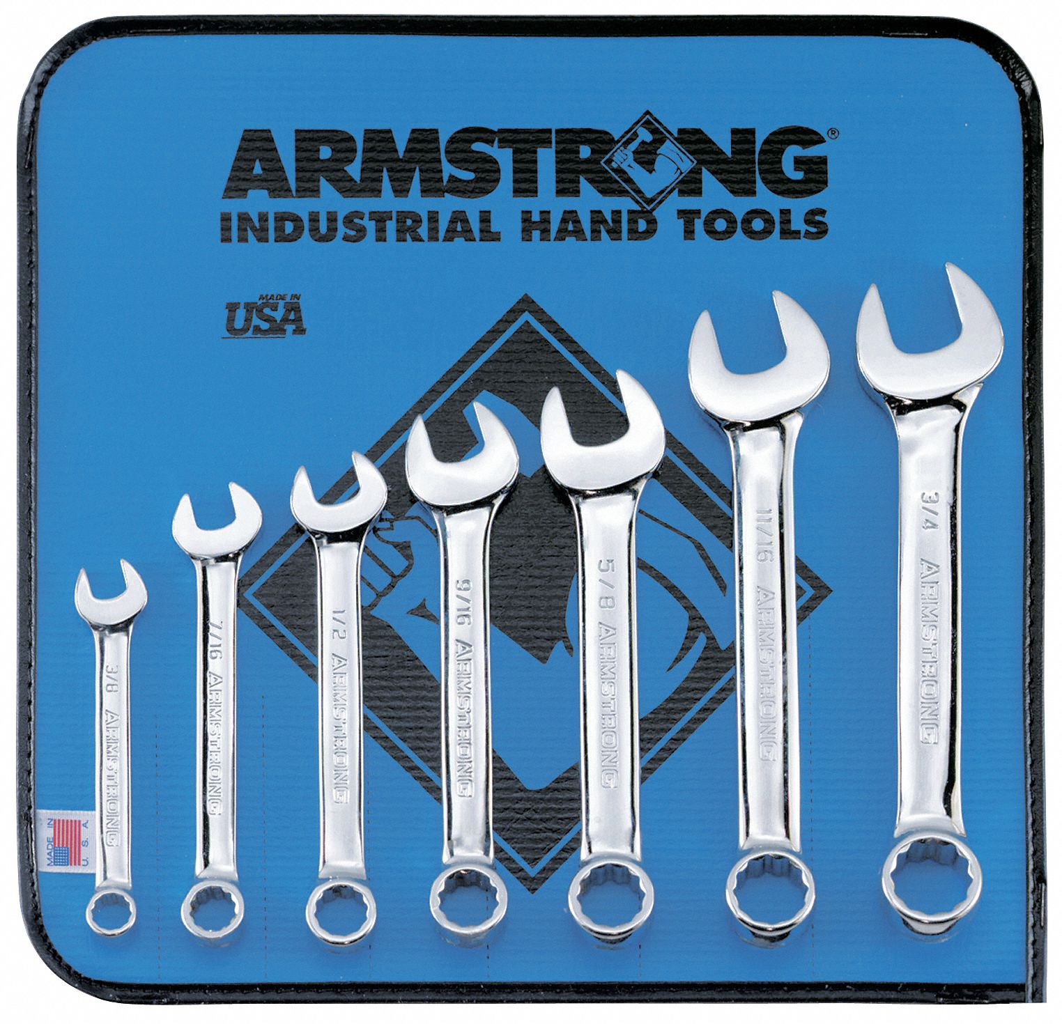 Combo Wrench Set, Polish, 1/4-1 in., 13 Pc
