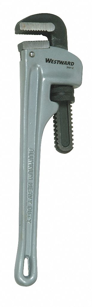 Straight Pipe Wrench, Aluminum, 12 in.