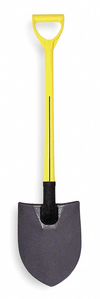 Round Point Shovel, 27 In. Handle, 14 ga.