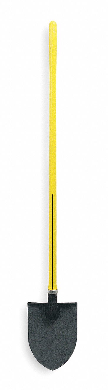 Round Point Shovel, 48 In.Handle, 14 ga.