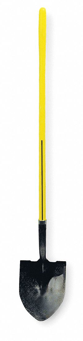 Round Point Shovel, 48 In.Handle, 16 ga.