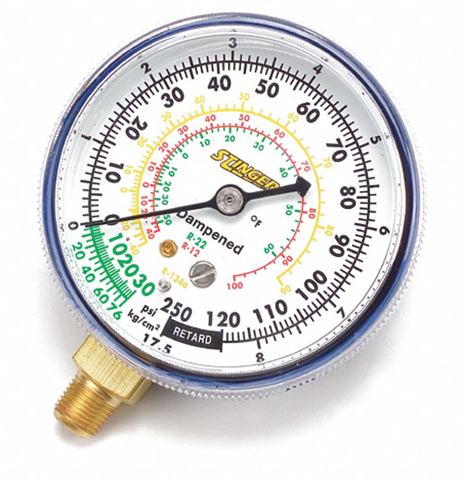 Refrigerant Gauge, Blue, R-12/R22/R134A