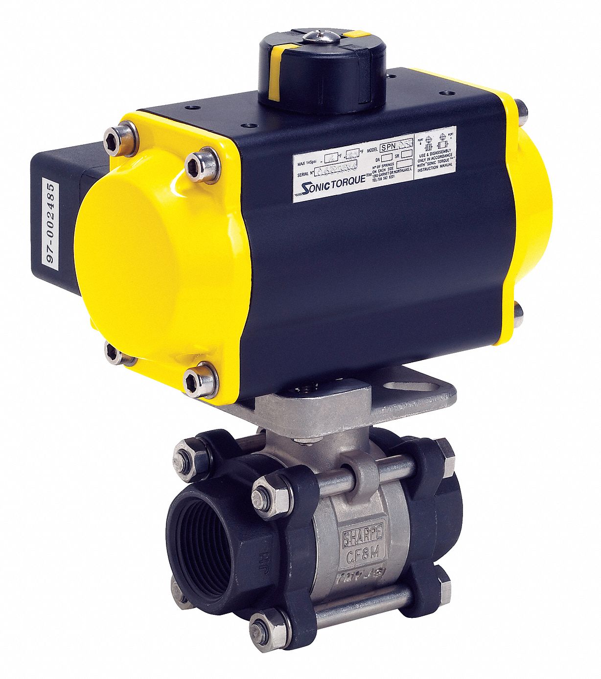 Ball Valve, Pneumatic Actuated, 3/8 In