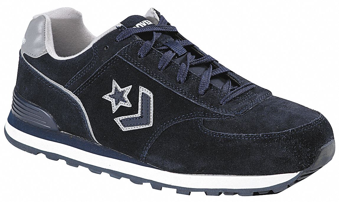 Athletic Work Shoes, Stl, Mn, 10.5M, Nvy, 1PR