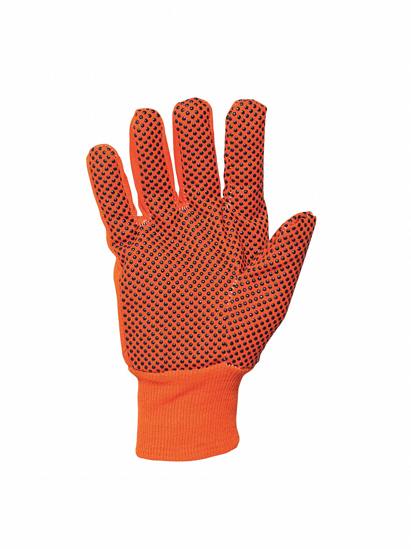 Canvas Gloves, Cotton, L, Fluor. Orng, PK12