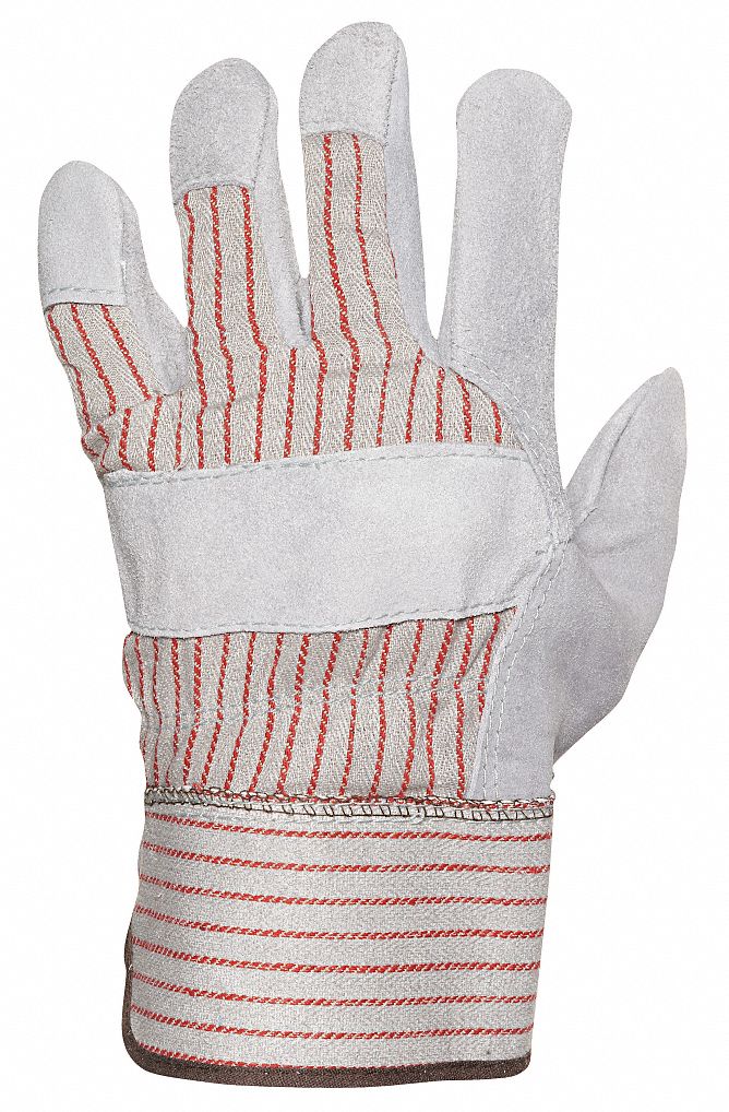Leather Palm Gloves, Mens L, PR