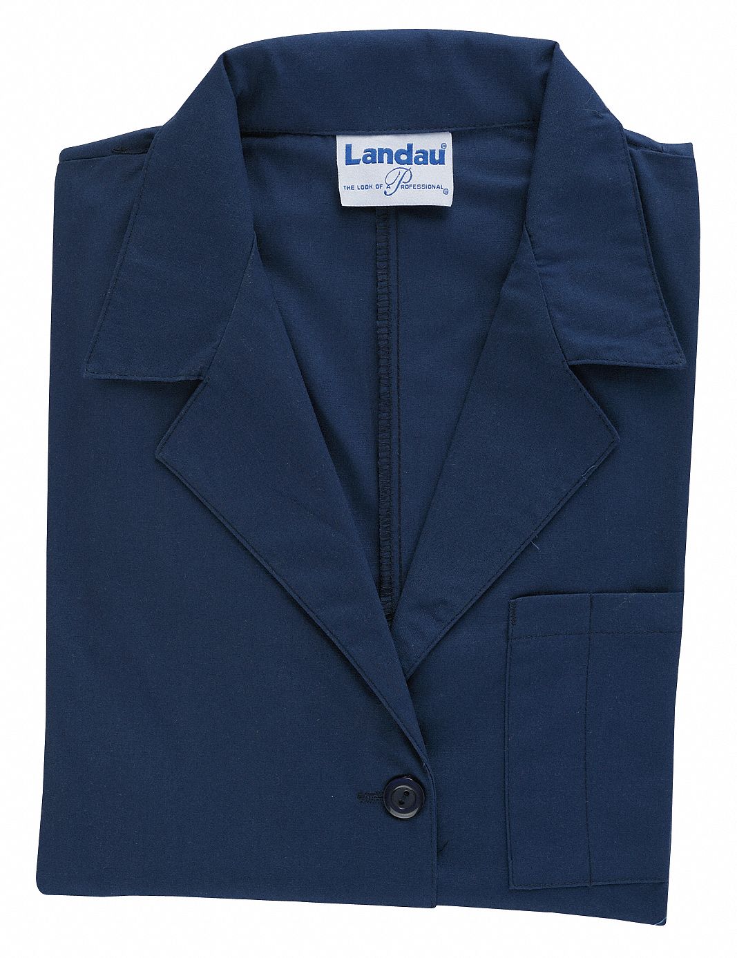 Collared Lab Coat, L, Blue, 39 In. L