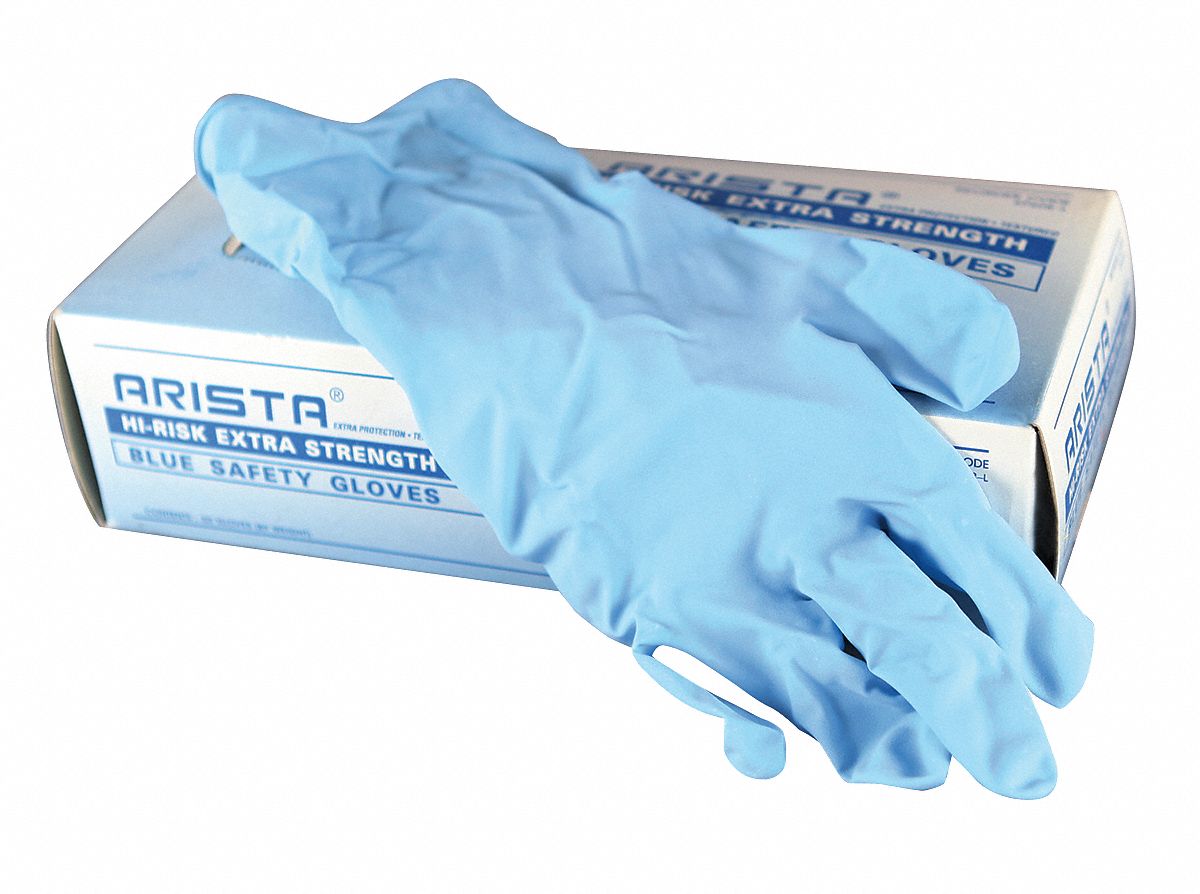 Disposable Gloves, Latex, S, Blue, PK50