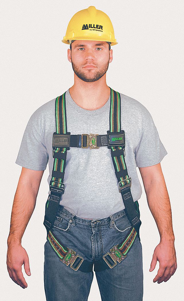 Full Body Harness, 2XL, 400 lb., Green