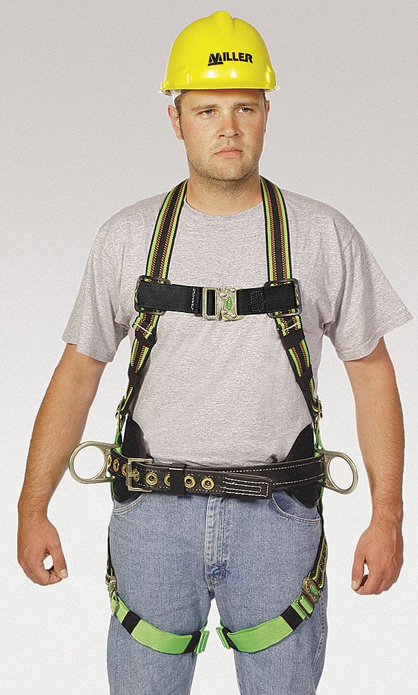 Full Body Harness, 2XL, 400 lb., Green