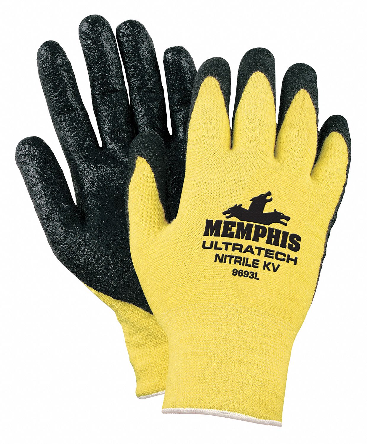 Cut Resistant Gloves, Yellow/Black, M, PR