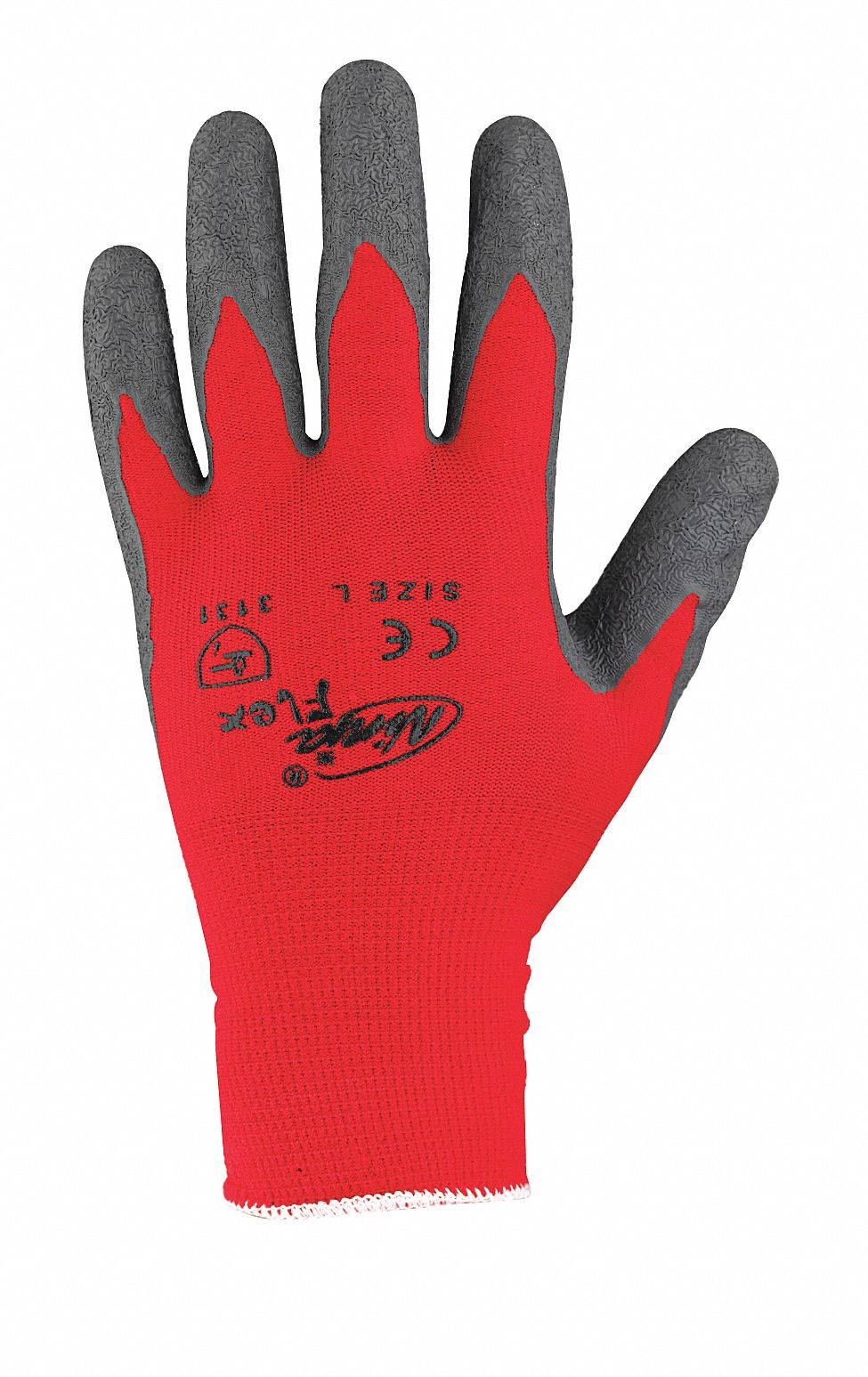 Coated Gloves, L, Gray/Red, PR