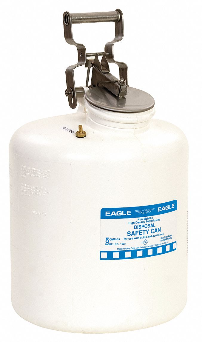 Disposal Can, 5 Gal., White, Polyethylene