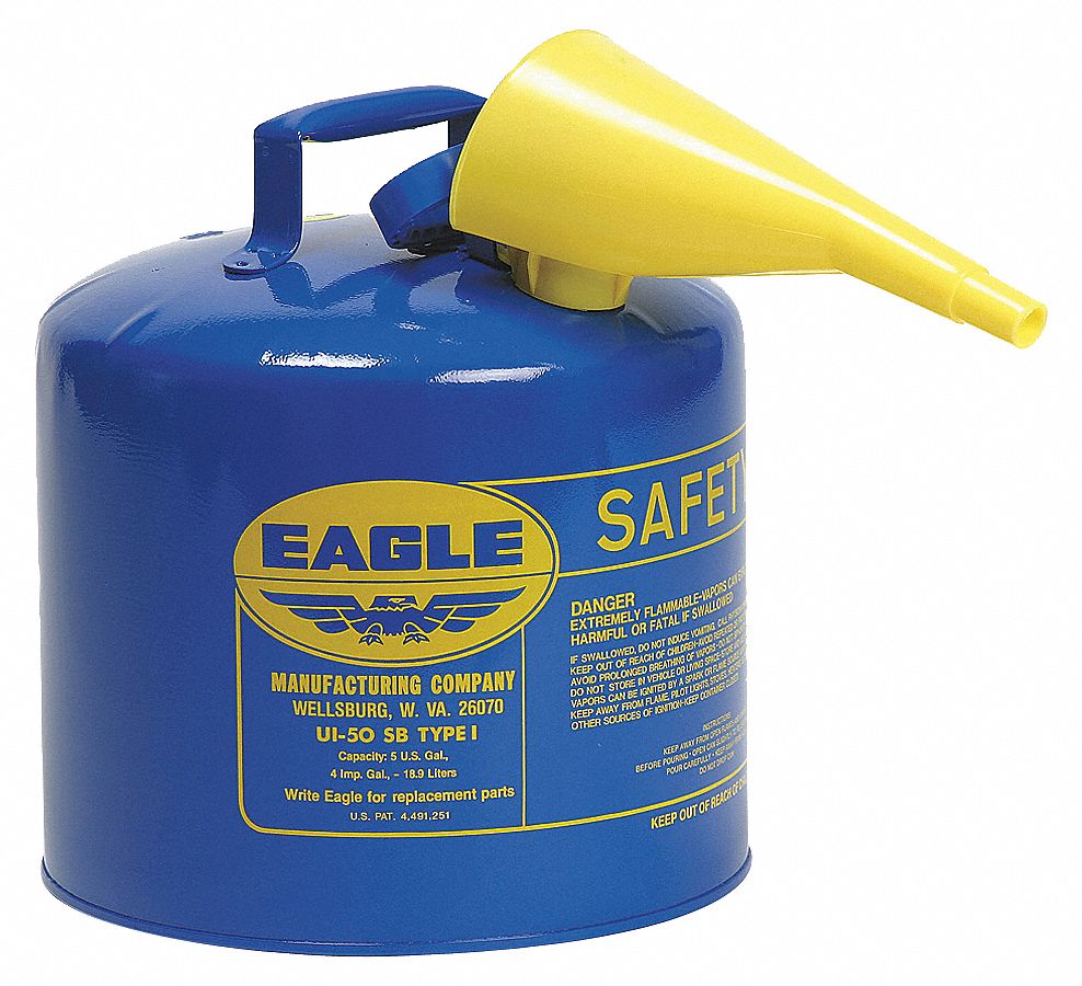 Type I Safety Can, 5 gal., Blue, 13-1/2In H