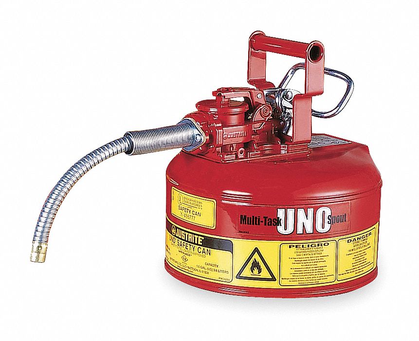 Type II Safety Can, Red, 10-1/2 In. H