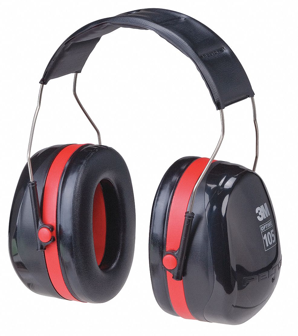 Ear Muff, 29dB, Behind-the-Head, Black/Red