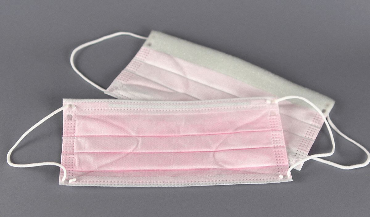 Surgical Mask, Universal, Pink, PK 50