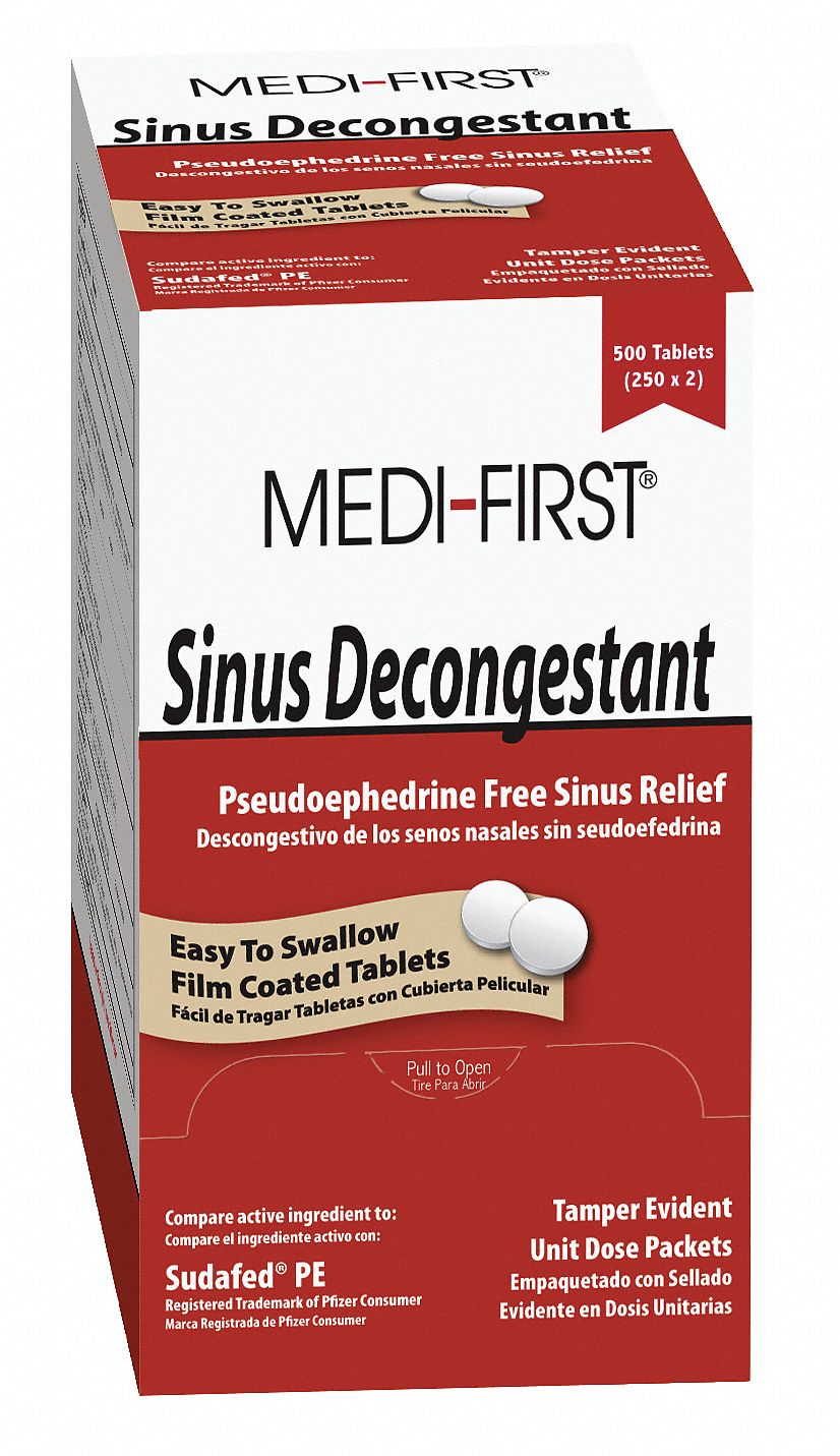 Sinus Decongestant, Tablets, PK 250
