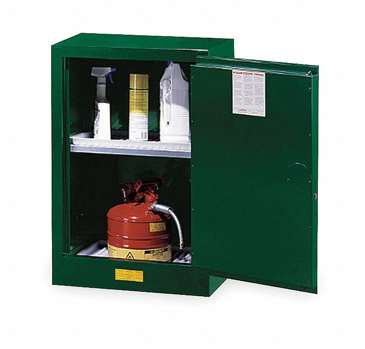 Cabinet, Pesticide, Green, 12 Gallon
