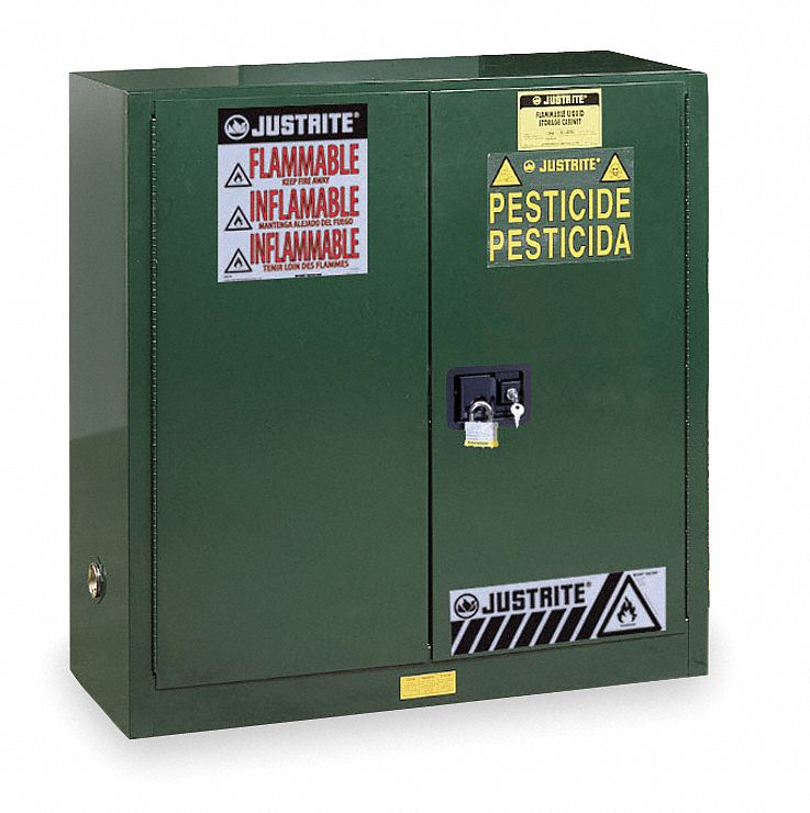 Cabinet, Pesticide, Green, 30 Gallon