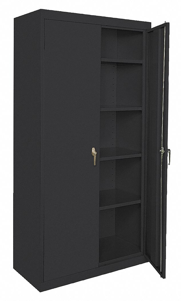 Storage Cabinet, Welded, Black