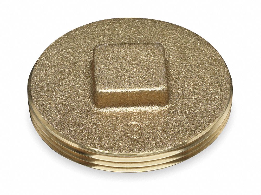 Cleanout Plug, 4 In, Brass