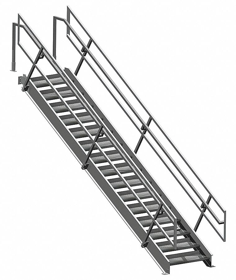 Mezzanine Stair Unit, Assembled, H 110 In