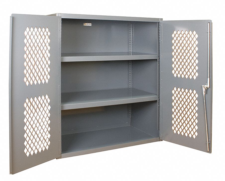 Storage Cabinet, Welded, Gray