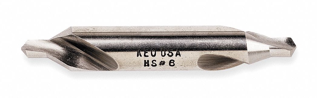 Drill/Countersink Bit, 60 Deg, #4, HSS, BRGT