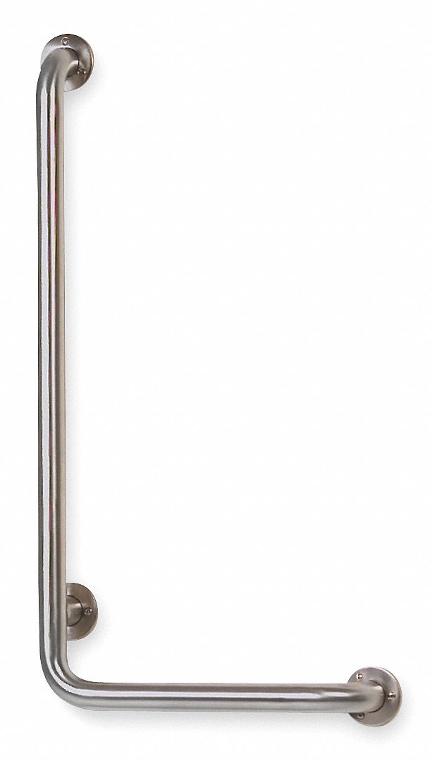 GrabBar, LH90Deg, SS, 32 In, Dia1 1/2 In