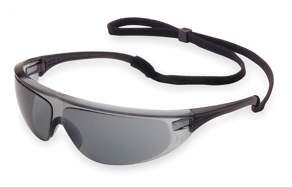 Safety Glasses, Gray, Scratch-Resistant