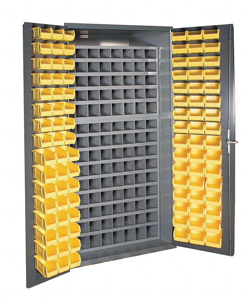 Bin Cabinet, H 72 In, W 36 In, 96 Bins